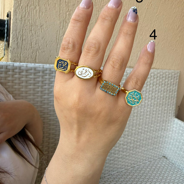 Ring gold plated 24k نحاس مطلى دهب hand made