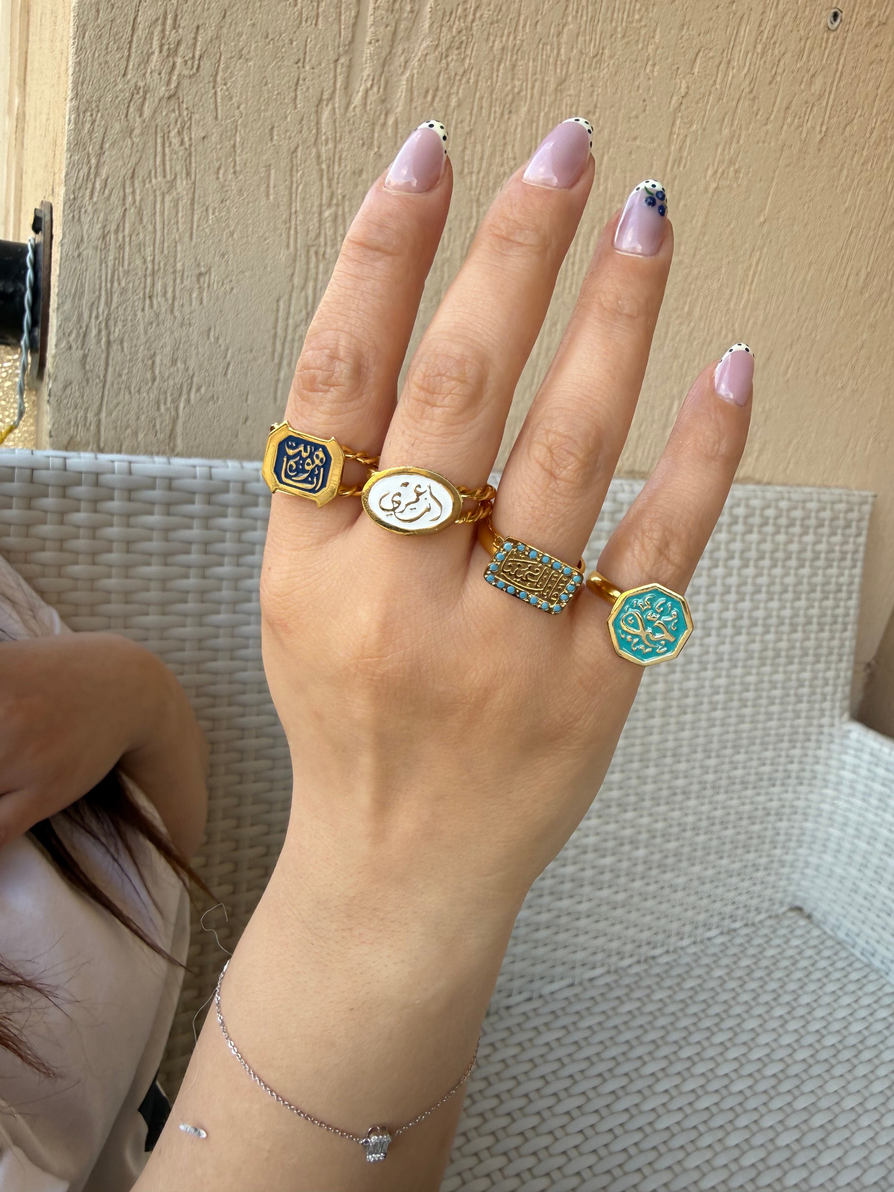 Ring gold plated 24k نحاس مطلى دهب hand made