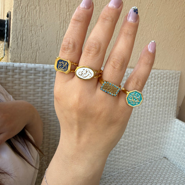 Ring gold plated 24k نحاس مطلى دهب hand made