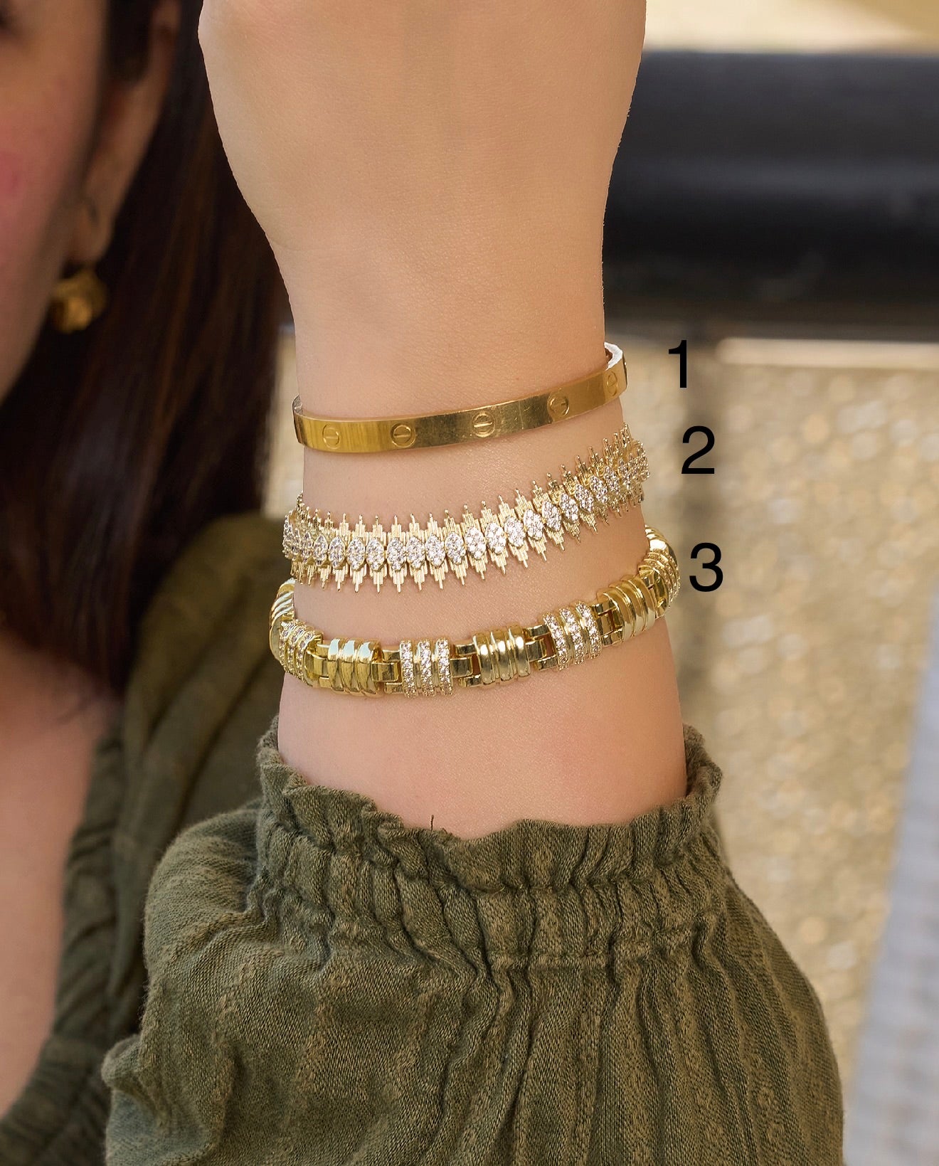 Gold plated 18k real zircon