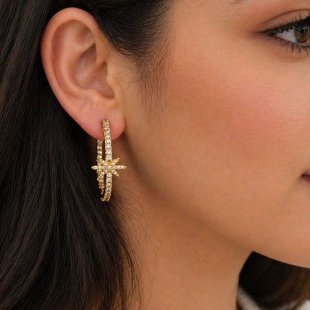 Earring star gold plated