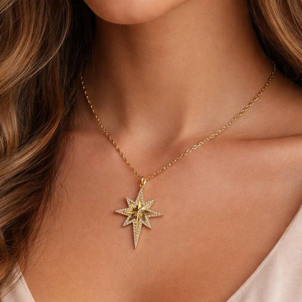 Necklace star Gold plated 18k