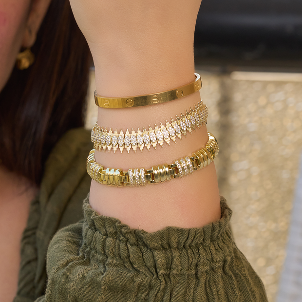Gold plated 18k real zircon