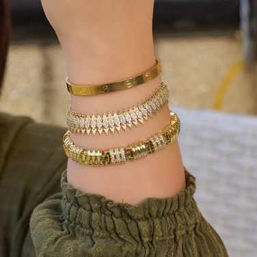 Gold plated 18k real zircon