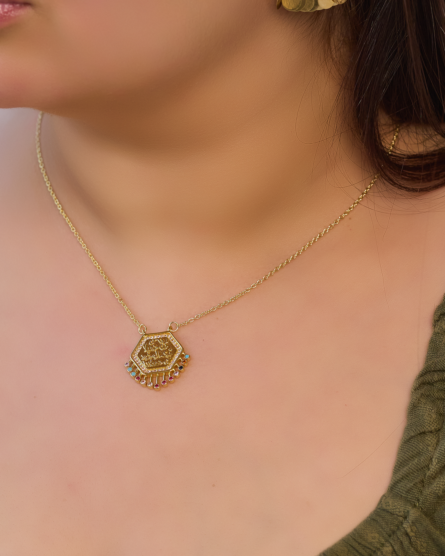 Necklace gold plated (كن جميلا ترى الوجوه جميلا)