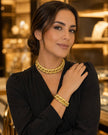 Set necklace + bracelet نحاس مطلى دهب