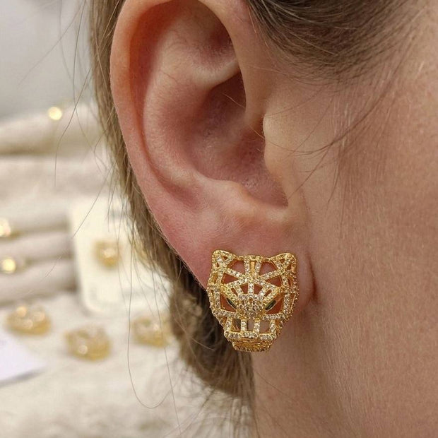 Earing gold plated and zirona