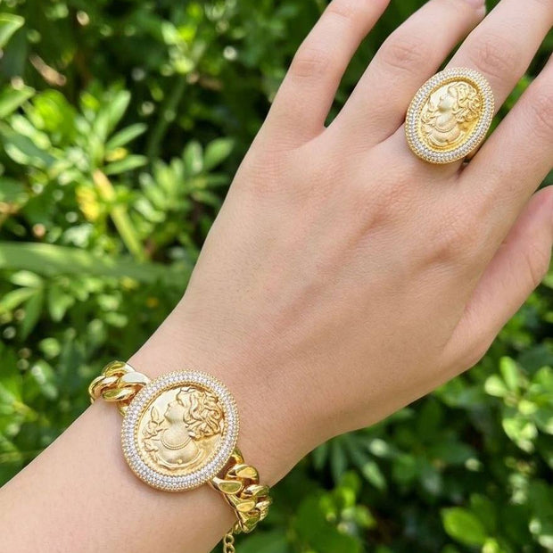 Gold plated 24k master quality (set ring +bracelet)